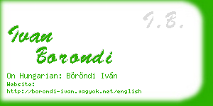 ivan borondi business card